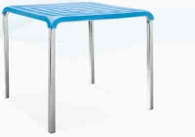 Novella Table 02, Large Square Table, Metal Legs