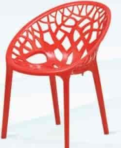 Crystal PP, Bright Red, Polypropylene Chair