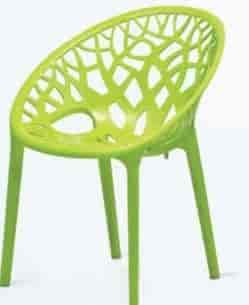 Crystal PP, Lime Green, Polypropylene Chair