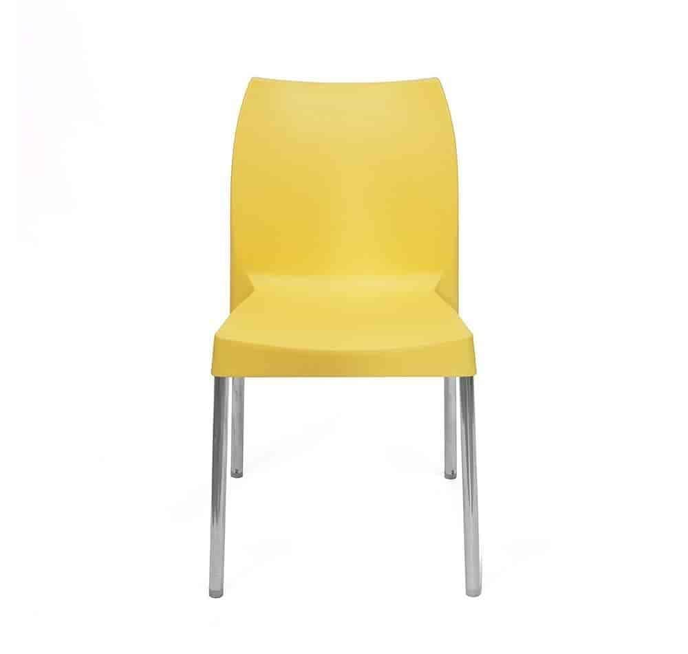 NILKAMAL Novella NS07 Stainless Steel Chair (Yellow)